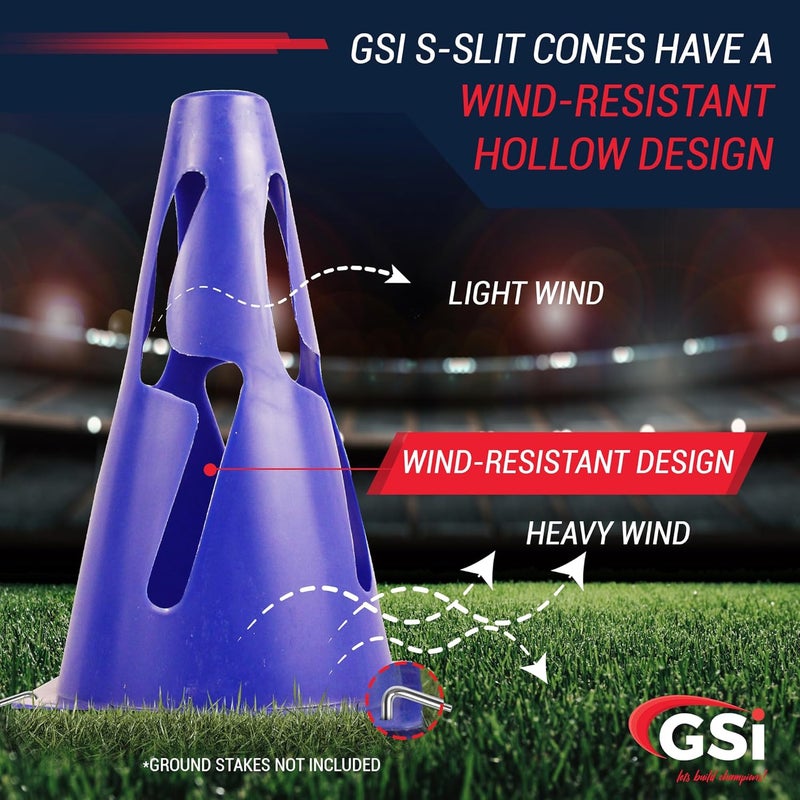 GSI Hurdle Training Cones | Multi Pack Sets | Dual Purpose Agility Cones with Holes | Ideal for Soccer, Kids, Dog, and Sports Training - Image 2